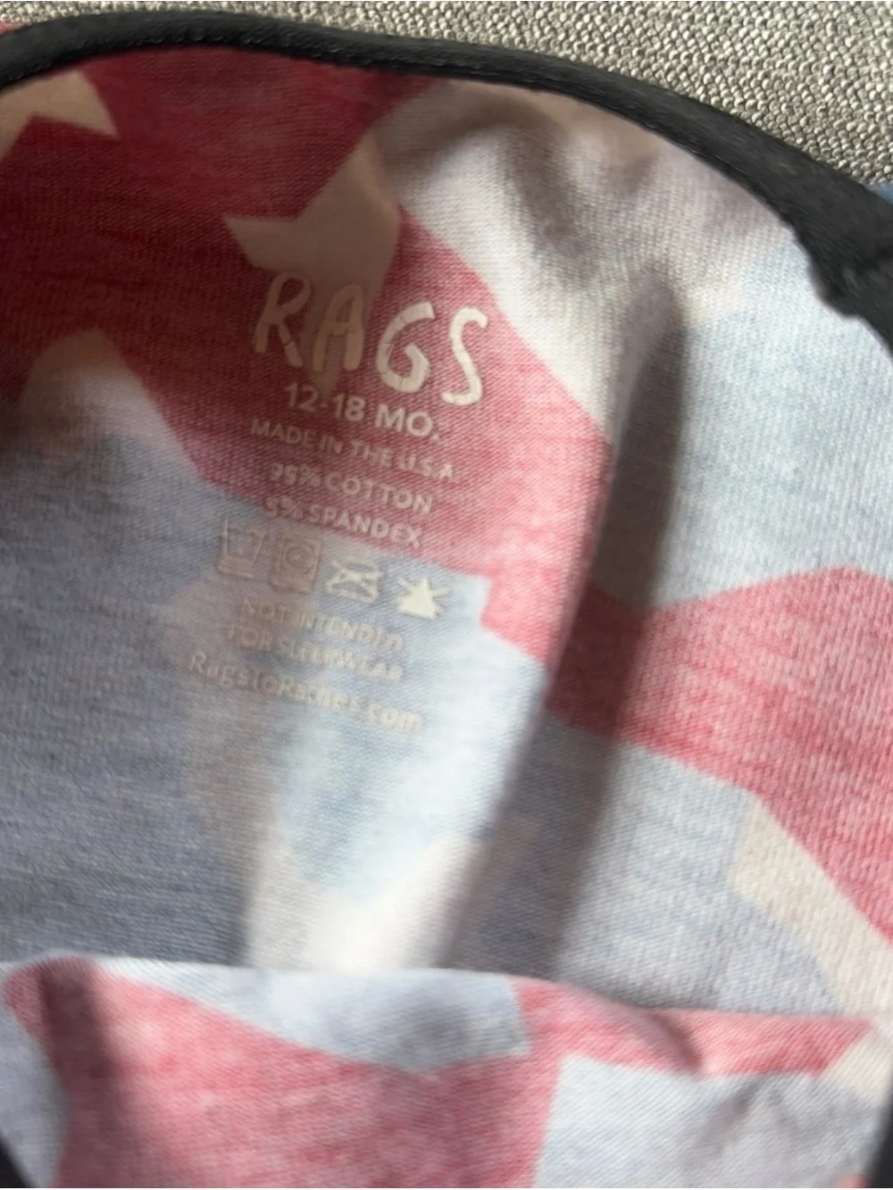 RAGS to Raches Toddler Romper 12-18M Camo Red Blue Eagle Patriotic USA